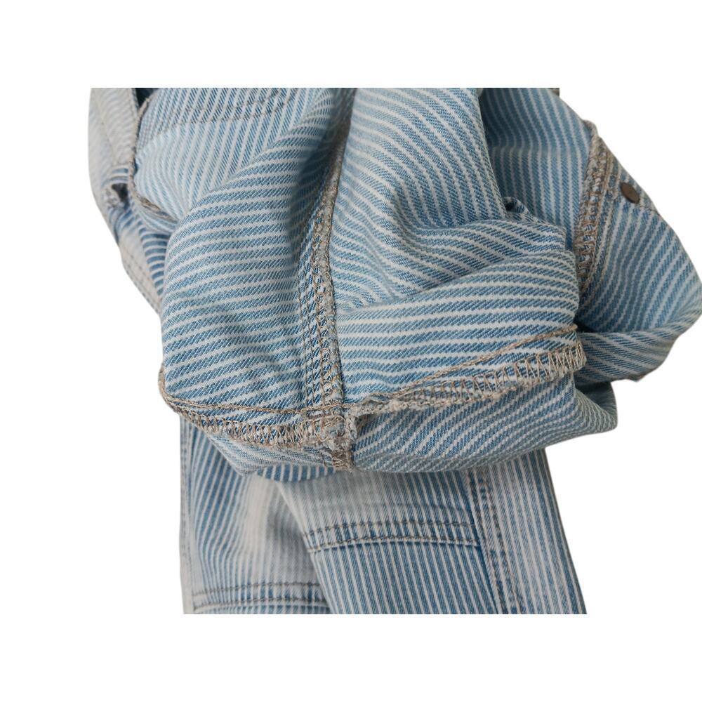 Free People Women’s Striped Patchwork Jeans Size 28 Blue White Distressed - Picture 12 of 16